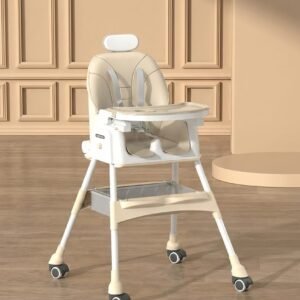 4-in-1 Baby Feeding High Chair [ ক্রিম সাদা কালার ]